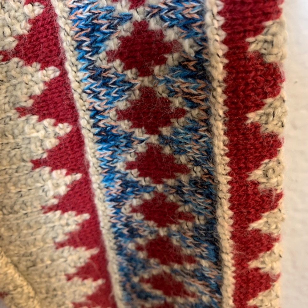 Lucky Brand Aztec Tribal Open Front Hooded Cardigan Size Small Pockets Boho - Picture 13 of 15